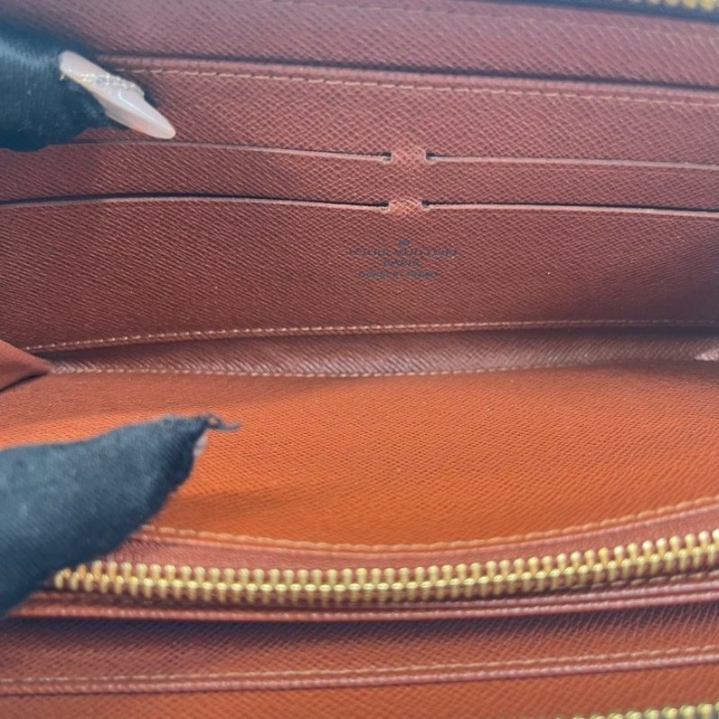 LV路易威登 長款老花拉鍊錢包 棕色內裡 內裡整潔 卡位多 容量大-21