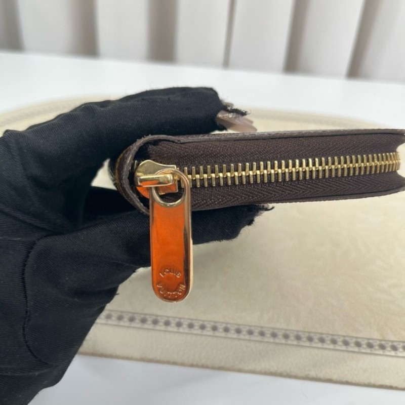 LV路易威登 長款老花拉鍊錢包 棕色內裡 內裡整潔 卡位多 容量大-22