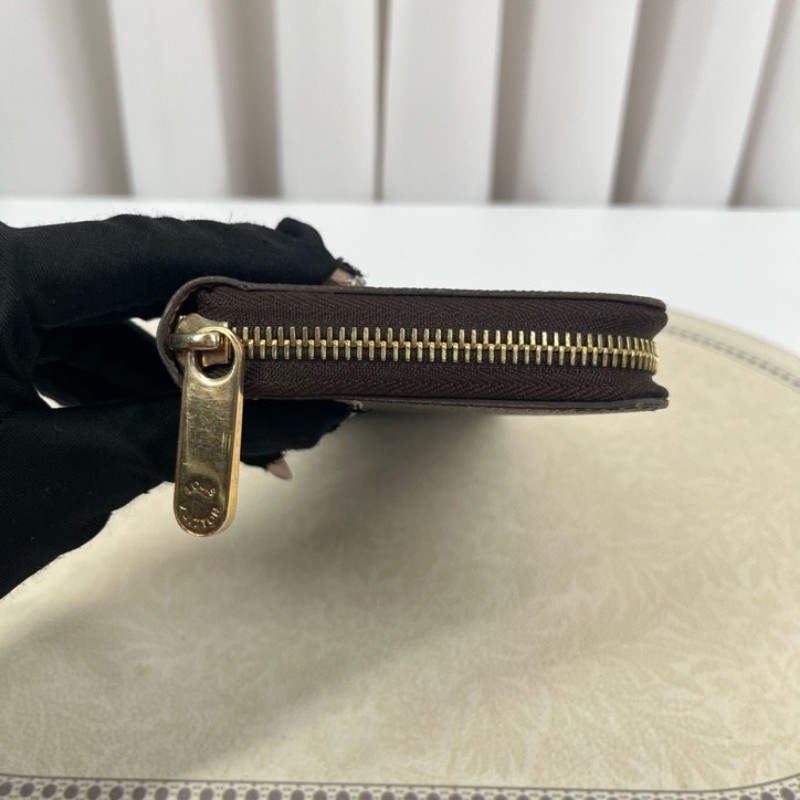 LV路易威登 長款老花拉鍊錢包 棕色內裡 內裡整潔 卡位多 容量大-26