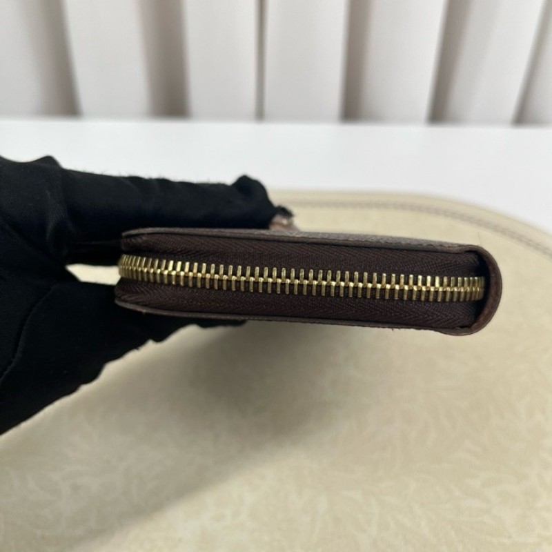 LV路易威登 長款老花拉鍊錢包 棕色內裡 內裡整潔 卡位多 容量大-28