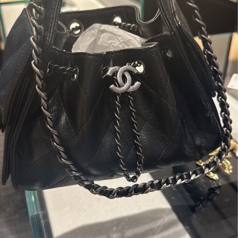 Chanel 25 Mini 黑銀荔枝牛皮-0