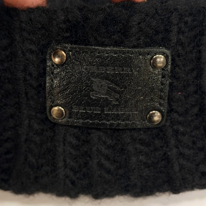 BURBERRY 藍標 皮革戰馬字母毛帽-2