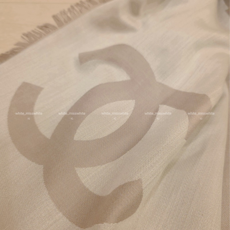 [二手9成新］💫Chanel 奶茶雙色圍巾-3