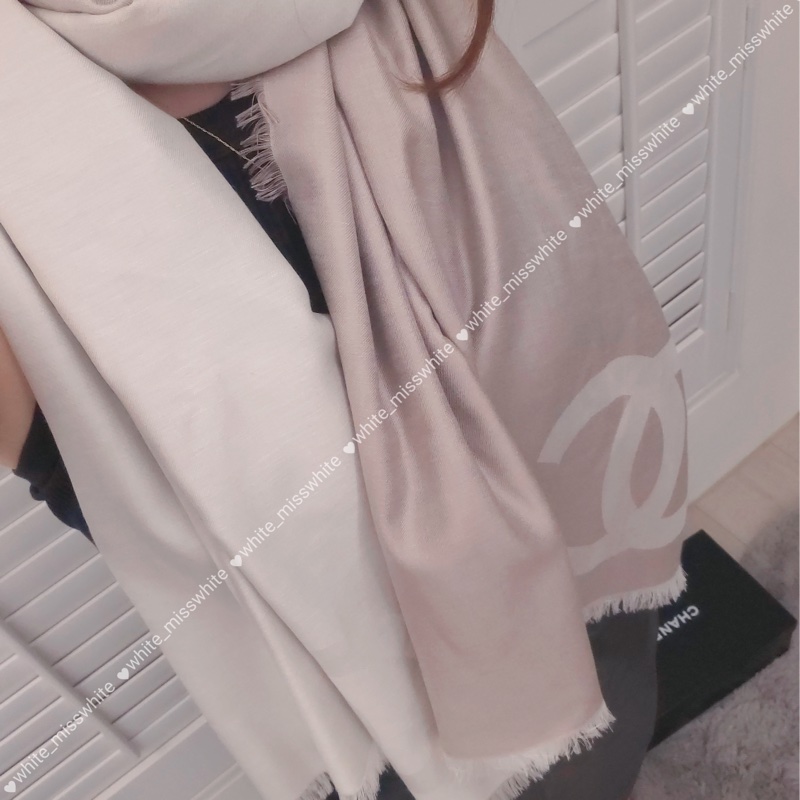 [二手9成新］💫Chanel 奶茶雙色圍巾-5