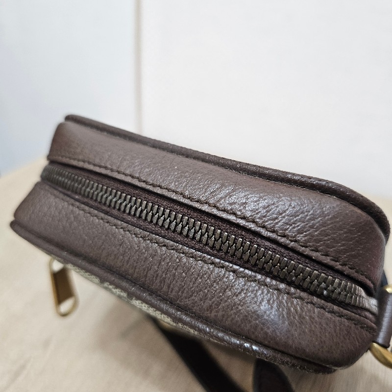 [農曆新年特價出品❣️] Gucci 老花Ophidia綠紅綠霧金釦拉鏈直立斜背包-10