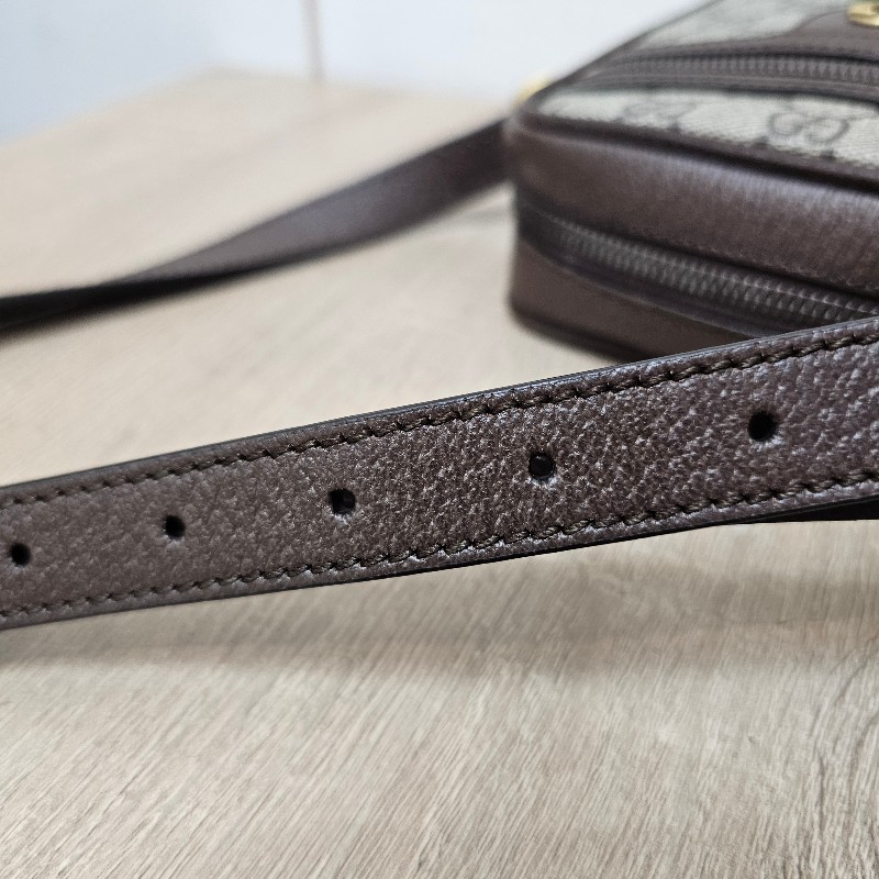 [農曆新年特價出品❣️] Gucci 老花Ophidia綠紅綠霧金釦拉鏈直立斜背包-14