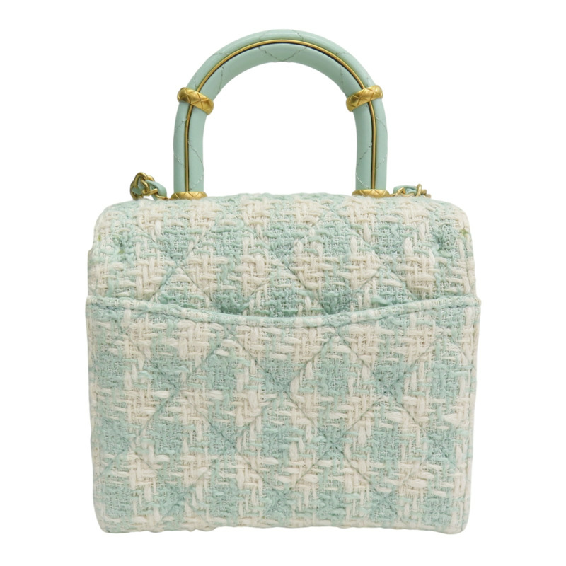 綠色 粗花呢 Handle Crush Top Handle Flap 肩背包【CHANEL 香奈兒】-1