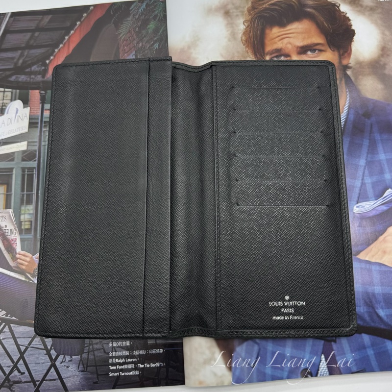 LOUIS VUITTON LV 經典 Taiga 皮革薄型長夾-5