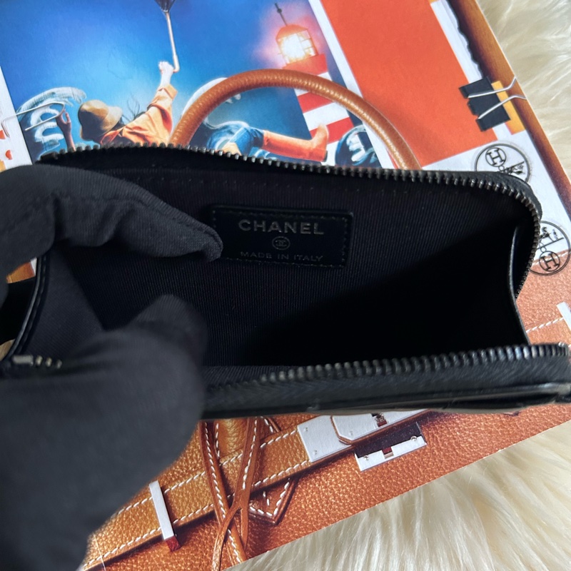 香奈兒all black 卡夾零錢包-4