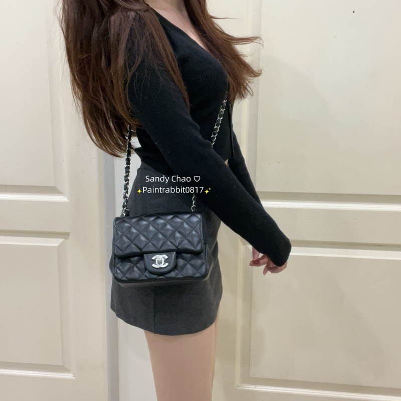 ෆ Chanel黑銀新款✨硬底方胖🈶購證 送禮/自用都可以🎁-2