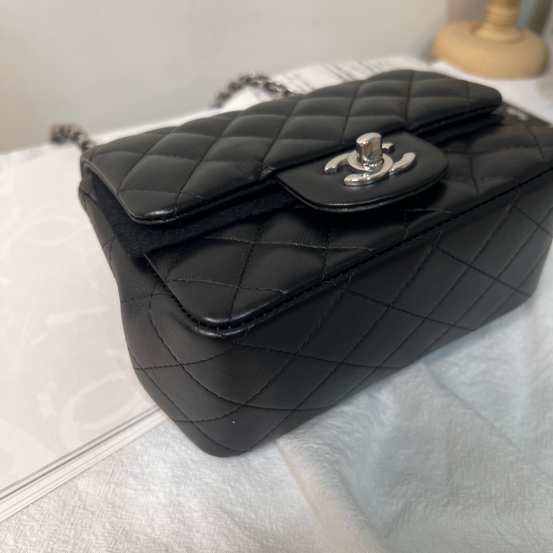 ෆ Chanel黑銀新款✨硬底方胖🈶購證 送禮/自用都可以🎁-6