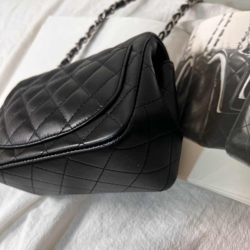 ෆ Chanel黑銀新款✨硬底方胖🈶購證 送禮/自用都可以🎁-9