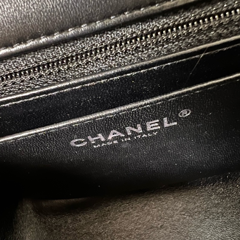 ෆ Chanel黑銀新款✨硬底方胖🈶購證 送禮/自用都可以🎁-12