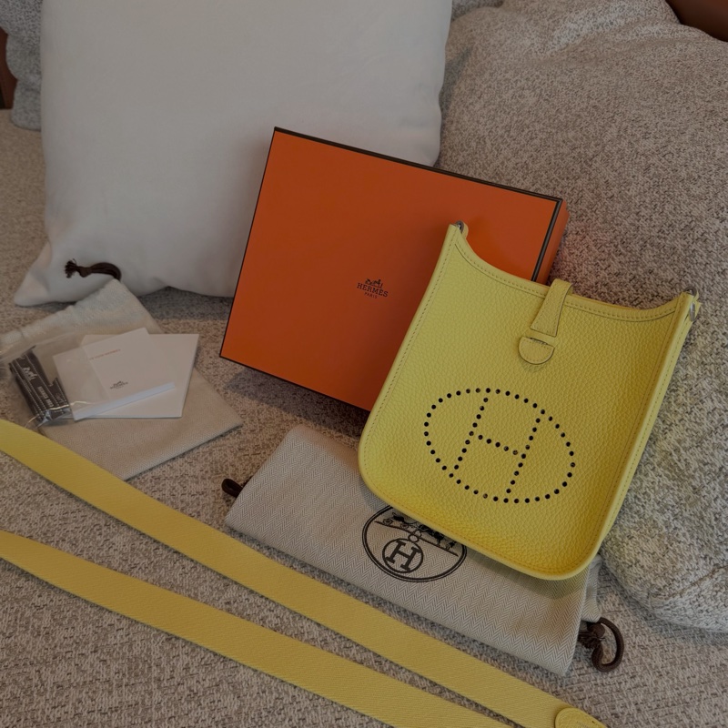 (未使用品) Hermes Evelyn 16 mini 小雞黃-4