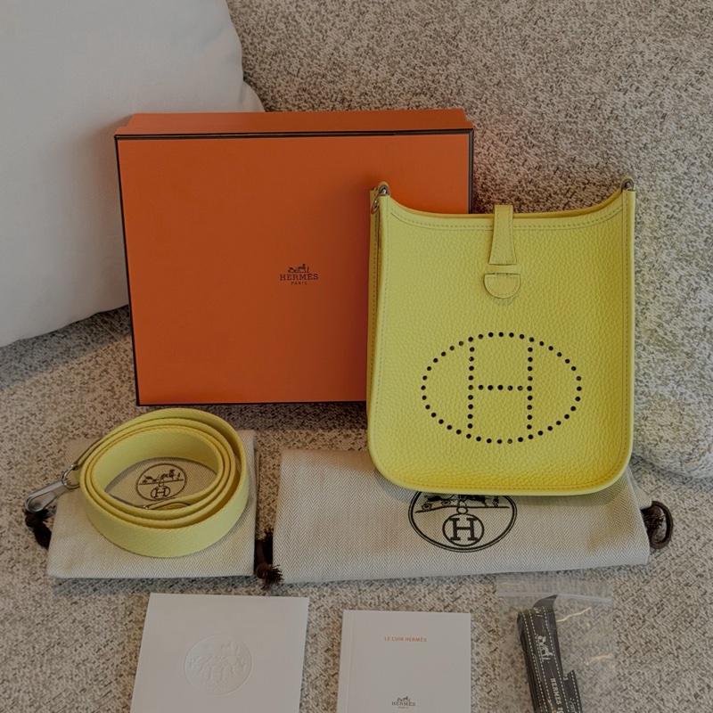 (未使用品) Hermes Evelyn 16 mini 小雞黃-5
