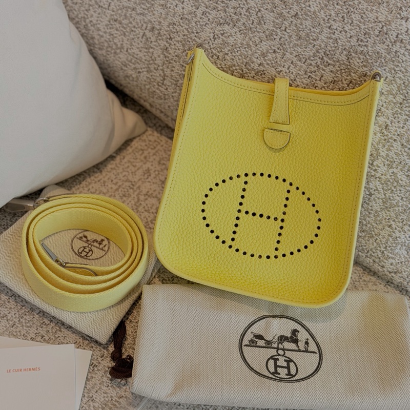 (未使用品) Hermes Evelyn 16 mini 小雞黃-6