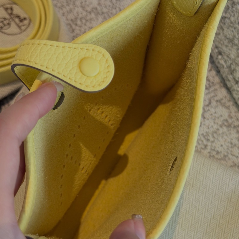(未使用品) Hermes Evelyn 16 mini 小雞黃-12