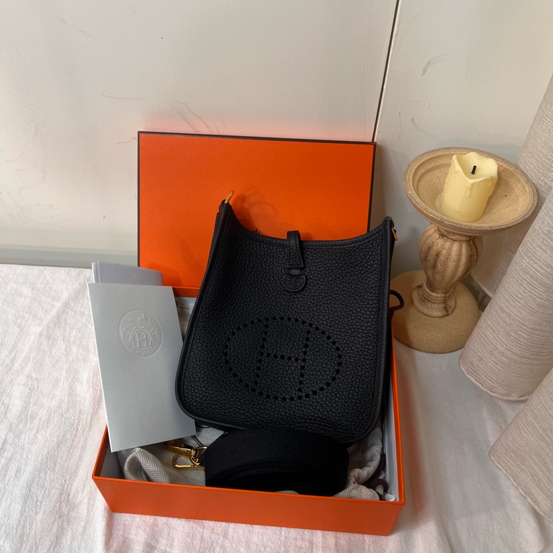 ෆ Hermes Mini Evelyne黑金-5