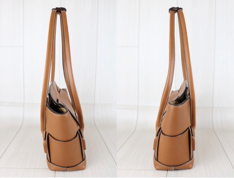 「JL精品代購」98新 BV Arco33 焦糖色肩背包-3