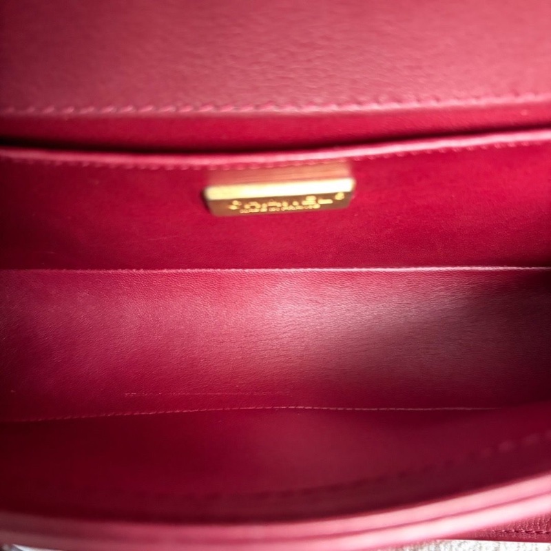 Chanel手柄宮廷leboy中號酒紅色蜥蜴皮 25*14*7.5 98新配件塵袋保卡-4