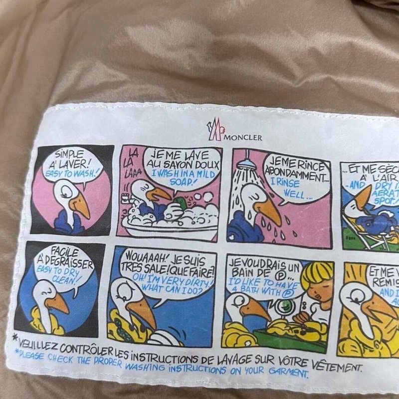 Moncler Biron淺香檳色連帽羽絨外套1碼 98新配件塵袋衣架-5