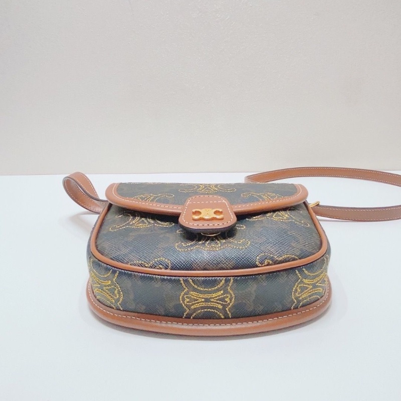 Celine 凱旋門刺繡迷你馬鞍包 15.5x4x14 99新配件塵袋-3