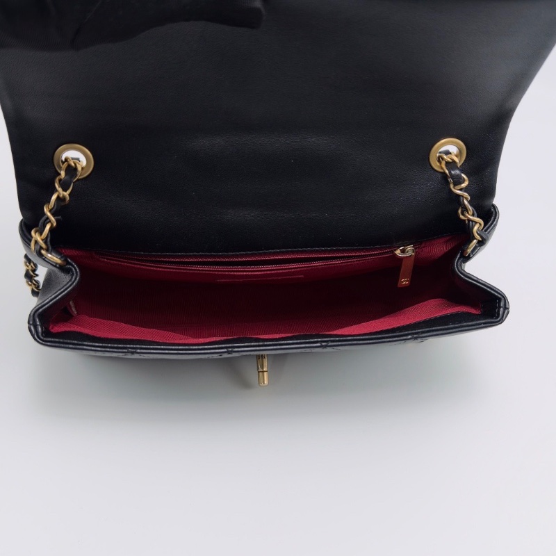 CHANEL 黑金圓環手柄CF手提肩背斜背包25*15*5.5 98新配件塵袋 保卡-2