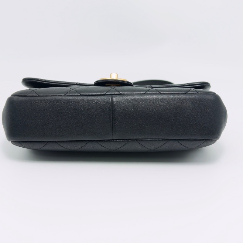 CHANEL 黑金圓環手柄CF手提肩背斜背包25*15*5.5 98新配件塵袋 保卡-4