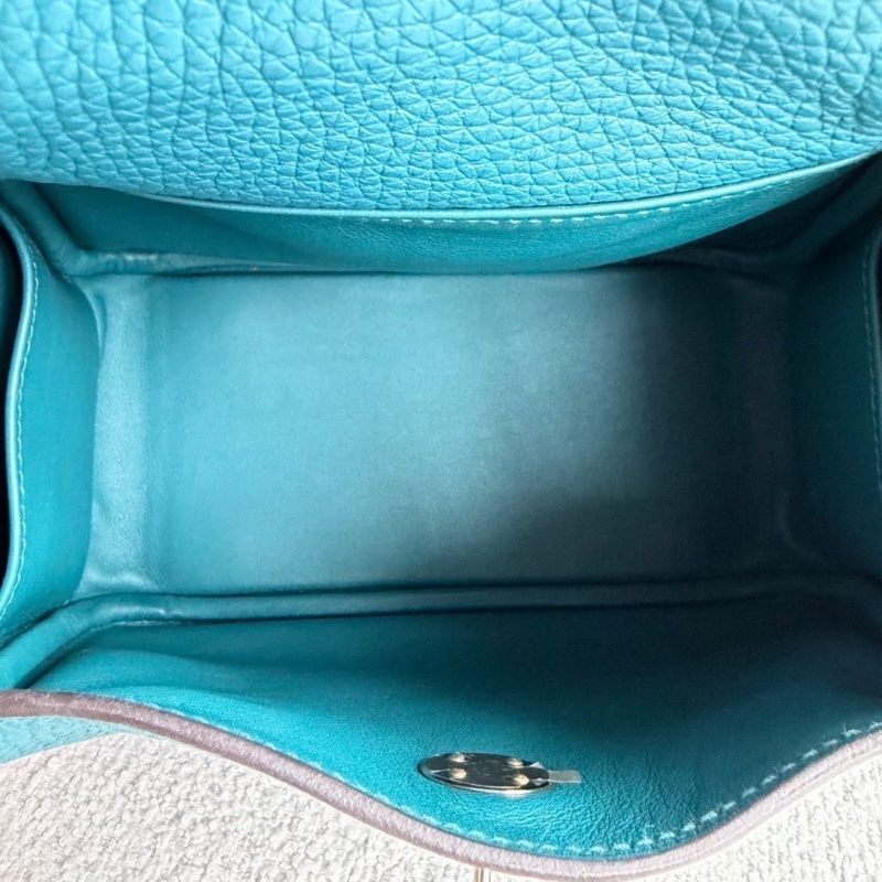 Hermes mini Lindy 博斯普魯斯綠銀扣tc皮 19*13*9.5 99新配件盒子塵袋雨衣-1