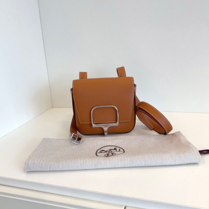 Hermes 金棕mini Della屁桃屁股包 epsom皮18*16*6 99新配件塵袋-1