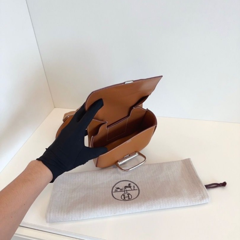 Hermes 金棕mini Della屁桃屁股包 epsom皮18*16*6 99新配件塵袋-2