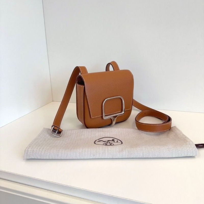 Hermes 金棕mini Della屁桃屁股包 epsom皮18*16*6 99新配件塵袋-3