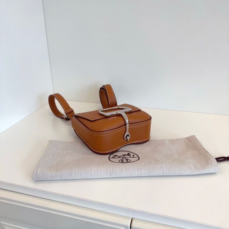 Hermes 金棕mini Della屁桃屁股包 epsom皮18*16*6 99新配件塵袋-4