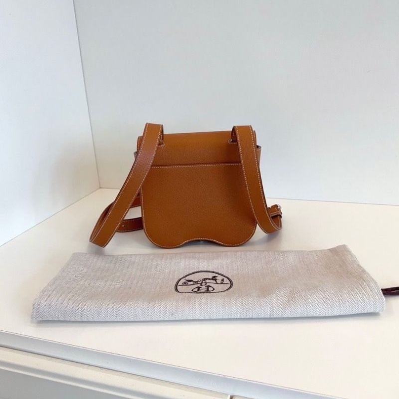 Hermes 金棕mini Della屁桃屁股包 epsom皮18*16*6 99新配件塵袋-5