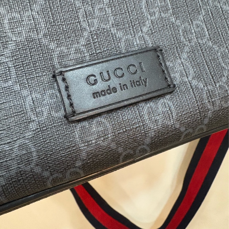 GUCCI Supreme帆布腰包 藍紅藍-2