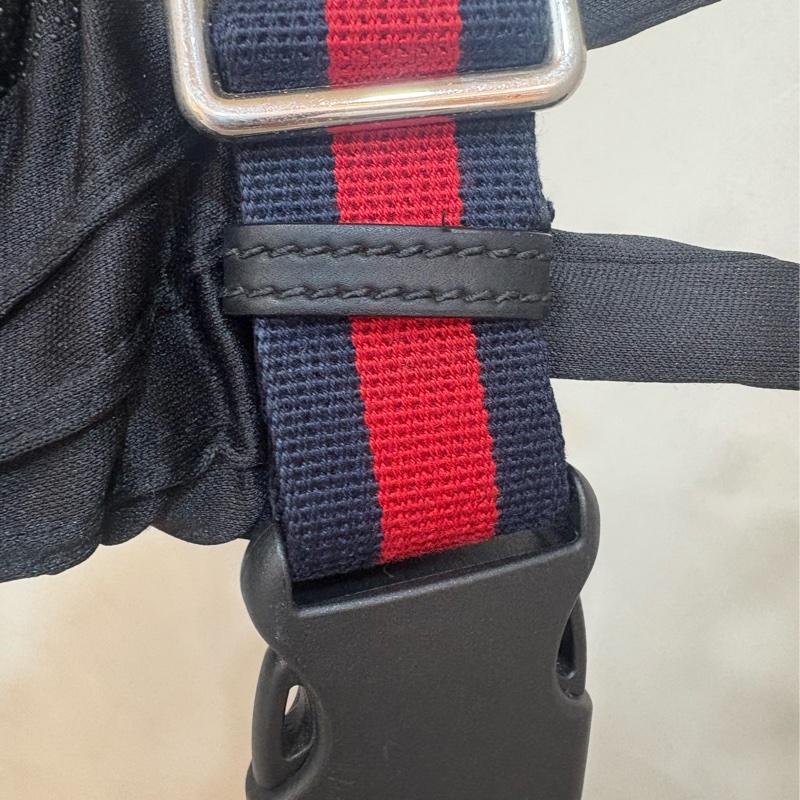 GUCCI Supreme帆布腰包 藍紅藍-8