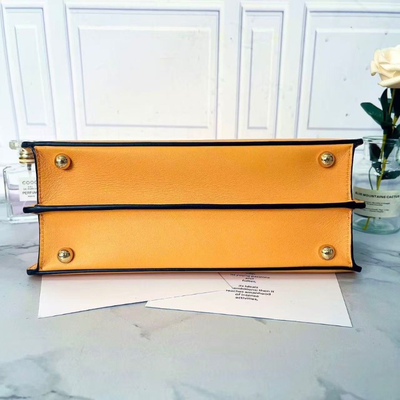 Fendi 橘色Peekaboo小號手提包27*20*12 99新盒子塵袋-5