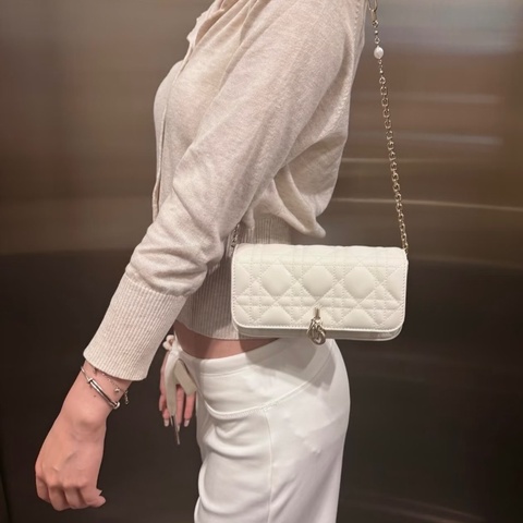 DIOR DiorTalk白金肩背斜背手機包18*10*3.5 98新配件塵袋