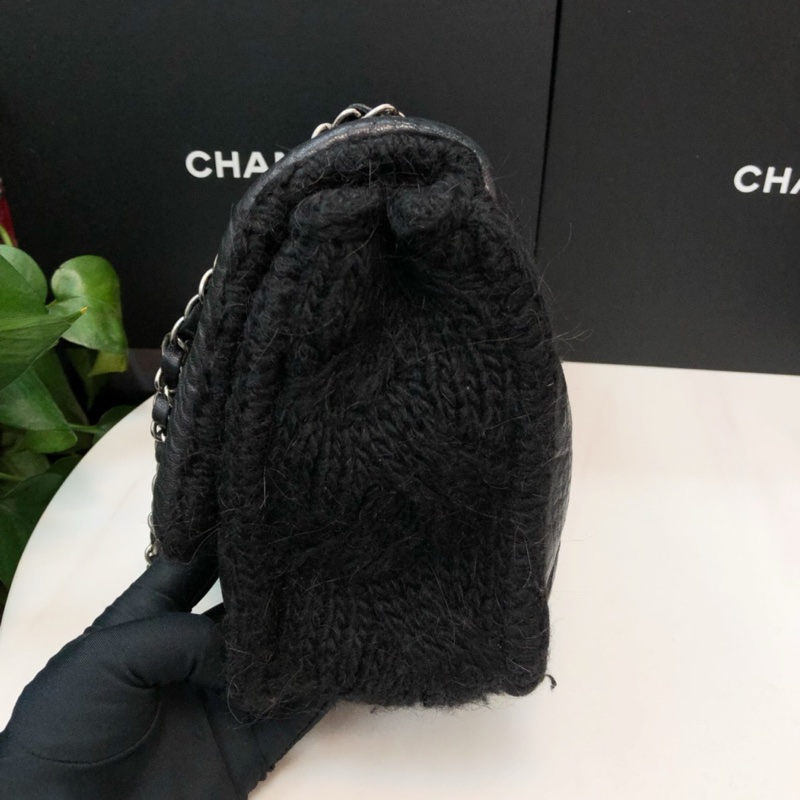 Chanel編織拼皮單肩包-4