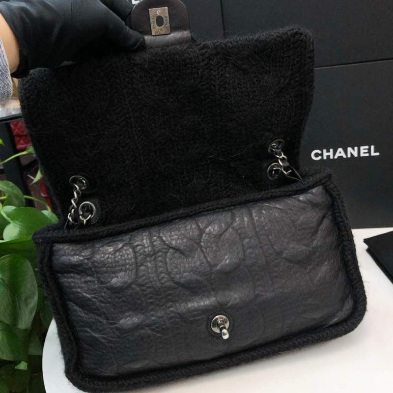 Chanel編織拼皮單肩包-5