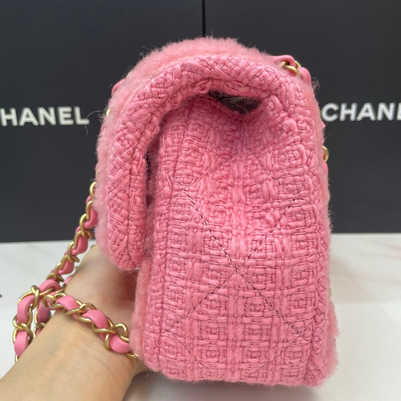 Chanel粉色羊羔毛CF-3