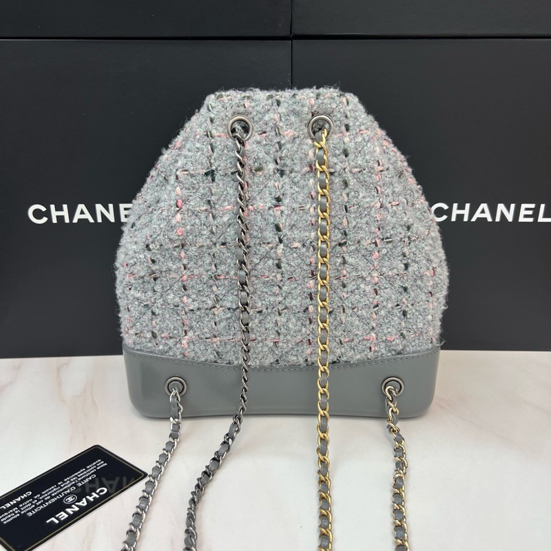 Chanel毛呢編織流浪雙肩包-1