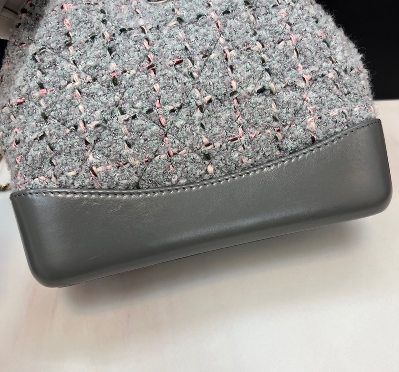 Chanel毛呢編織流浪雙肩包-7