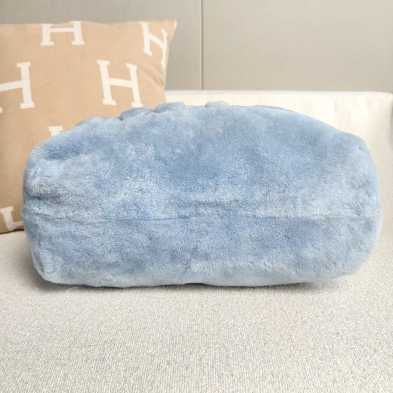 Miumiu 羊羔毛托特包tote35*30*15 藍色 98新子袋塵袋保卡-5