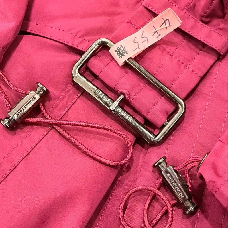 BURBERRY 倫敦 兩件式風衣外套 附可拆式菱格紋保暖背心 (酒紅色)-6