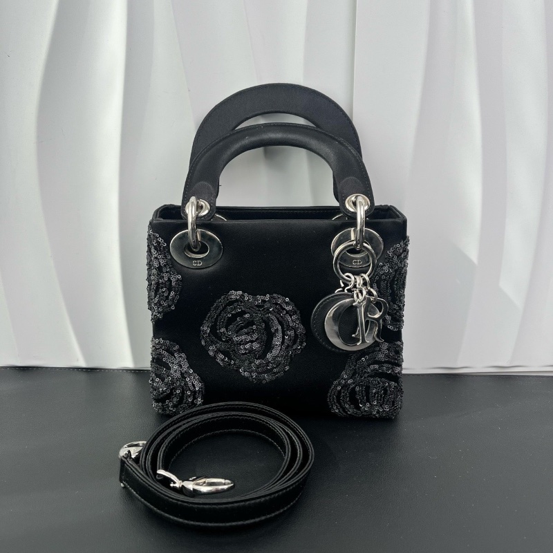 Dior 限量款花朵 秀款mini三格綢緞黛妃包17*2*14 99新配件塵袋-1