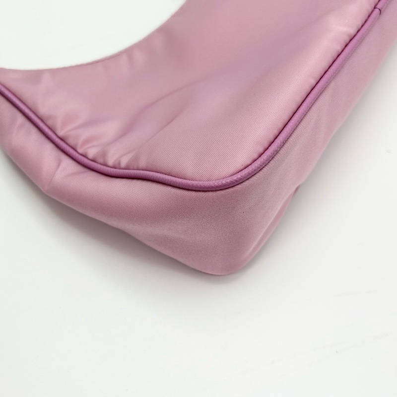 PRADA 粉銀三合一 尼龍肩背斜背Hobo 22*16*6.5 9新 配件塵袋-13