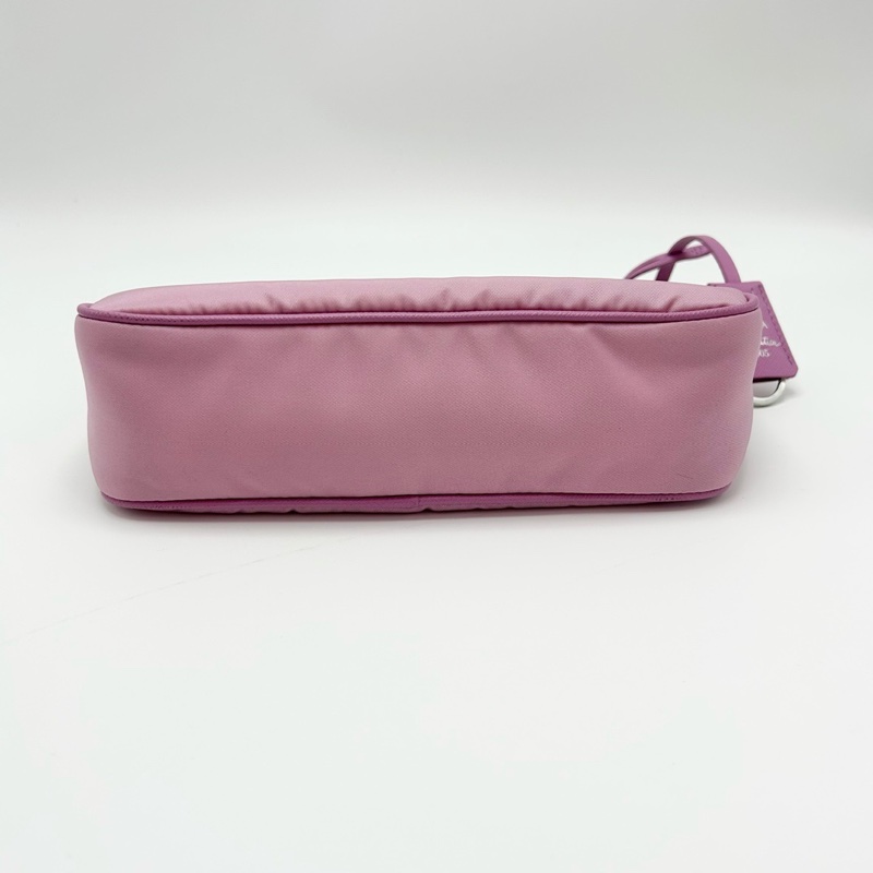 PRADA 粉銀三合一 尼龍肩背斜背Hobo 22*16*6.5 9新 配件塵袋-15
