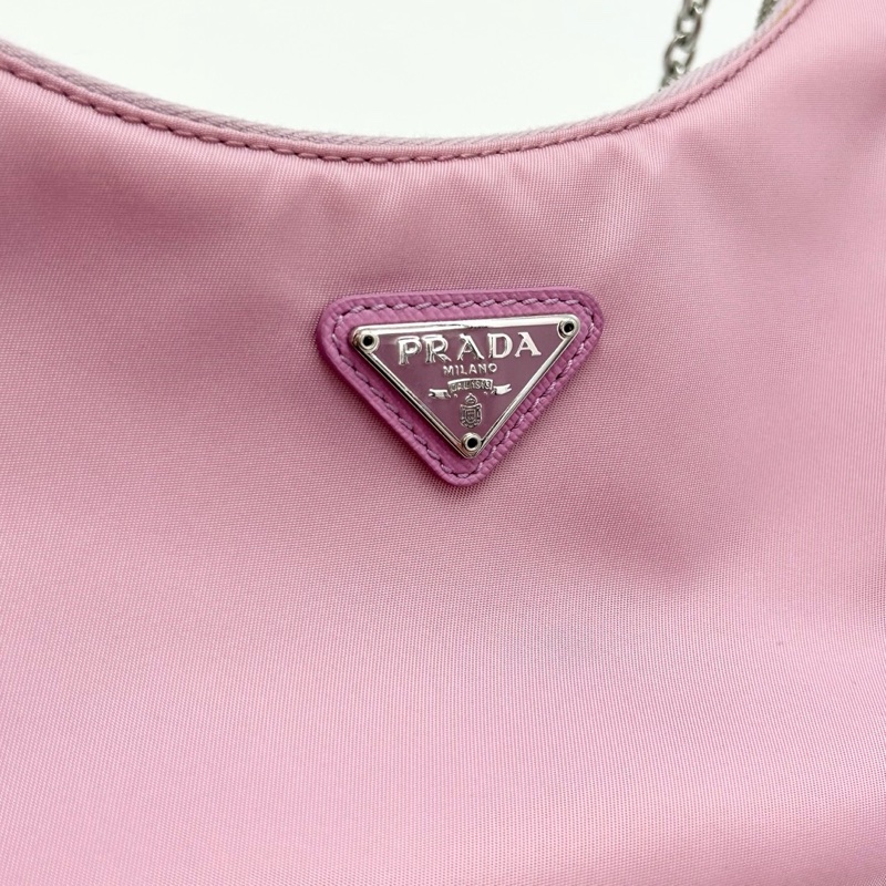PRADA 粉銀三合一 尼龍肩背斜背Hobo 22*16*6.5 9新 配件塵袋-22
