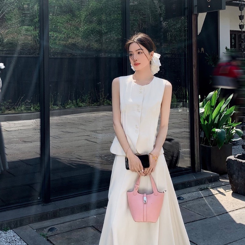 HERMES 櫻花粉銀扣菜籃子18手提袋18*18*13 99新配件盒子塵袋鎖鑰匙-0